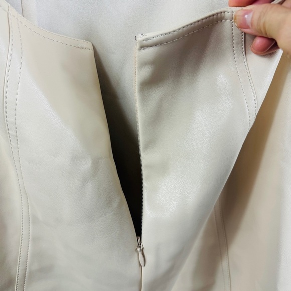 Jonathan Simkhai vegan leather cut out mini dress in vanilla - Picture 9 of 14